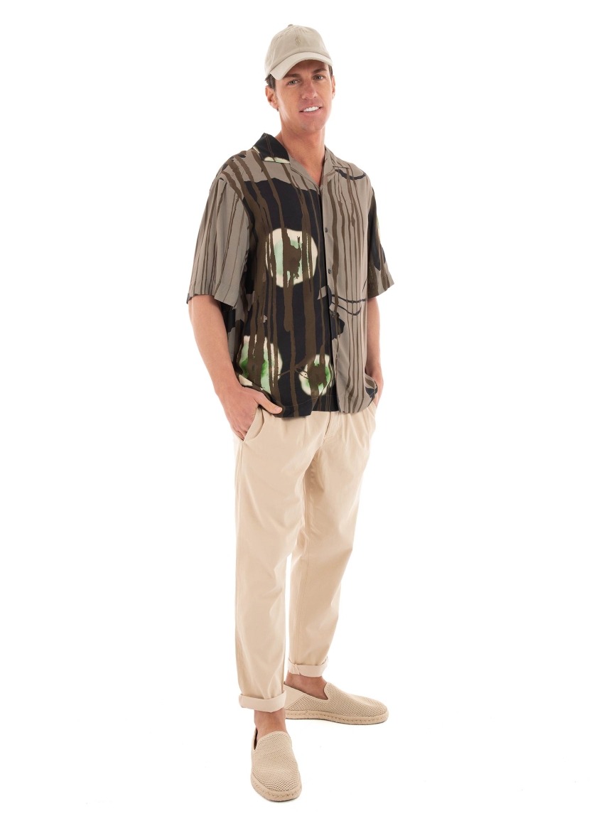 HUGO Oversized-Fit Shirt Espino - Dark Beige