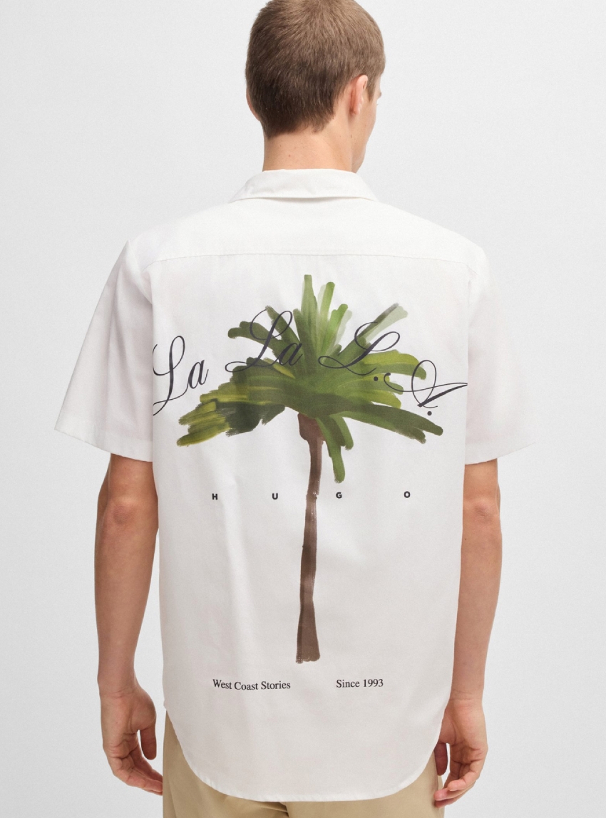 HUGO Relaxed-Fit Shirt Ellino - White