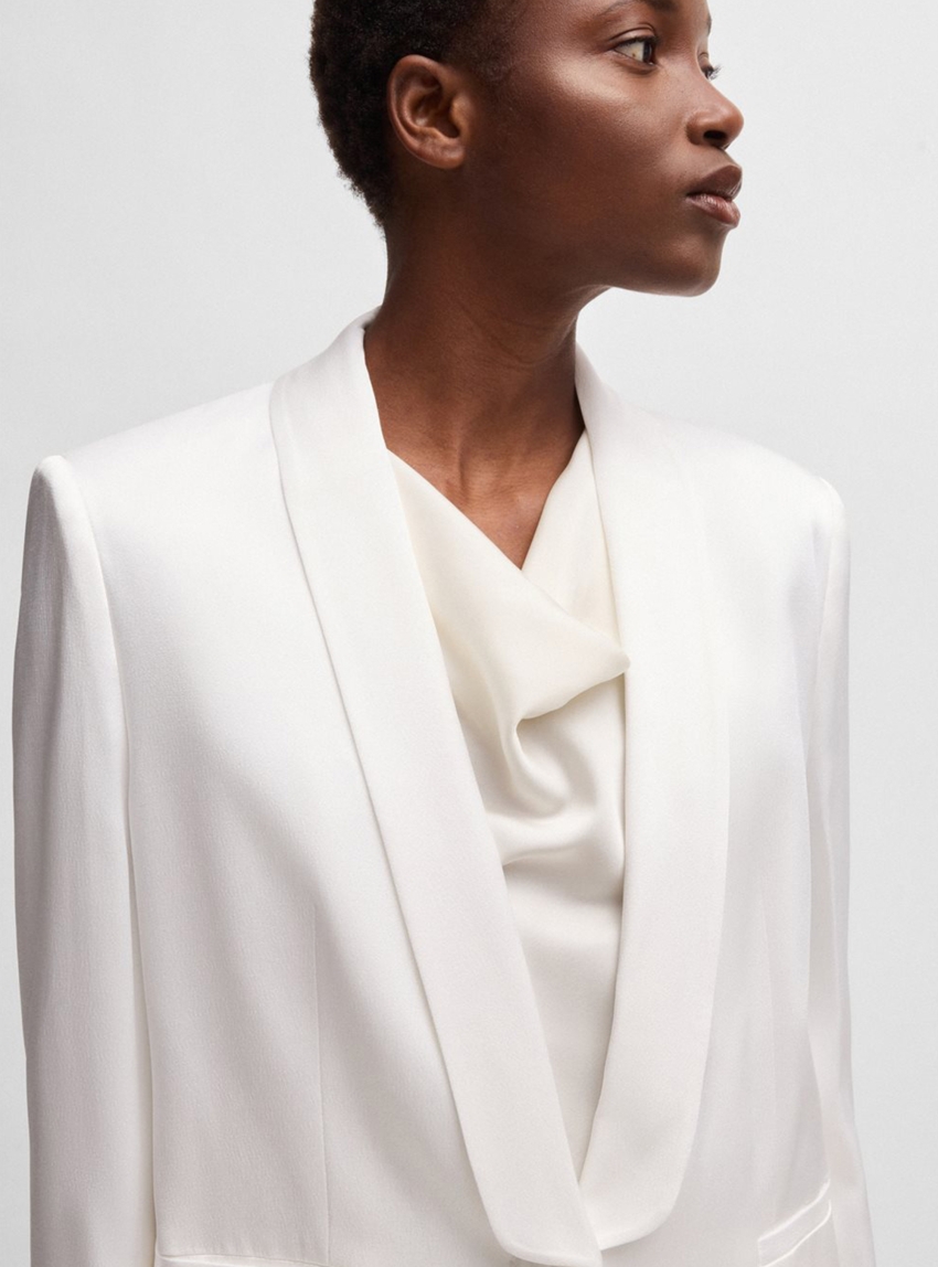 BOSS Relaxed-Fit Blazer With Shawl Lapels Janka3 - White