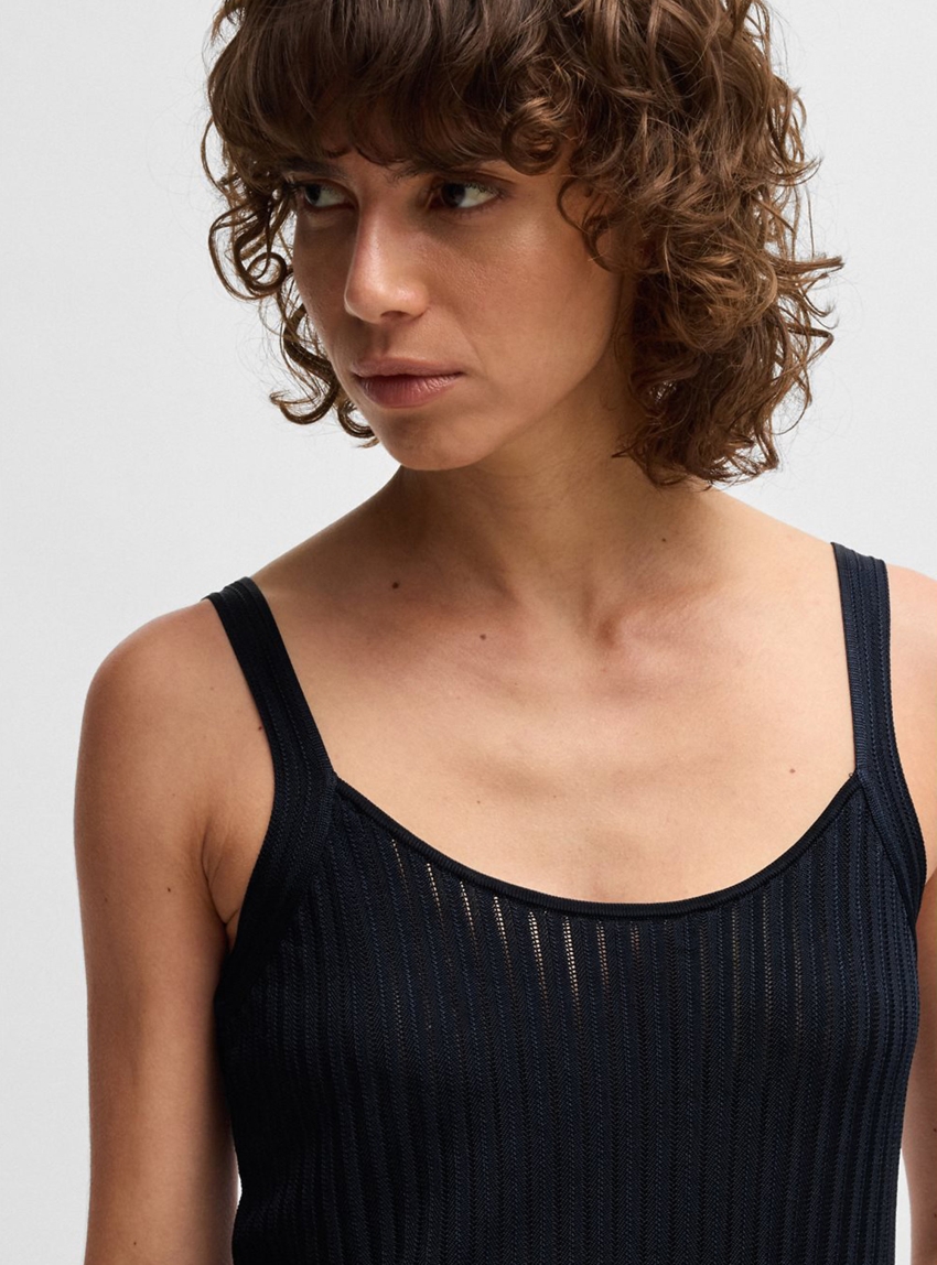 BOSS Knitted Top Finlena - Dark Blue