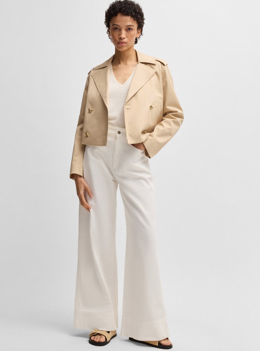 BOSS High Waist Trousers C_Talashea-D - Off White