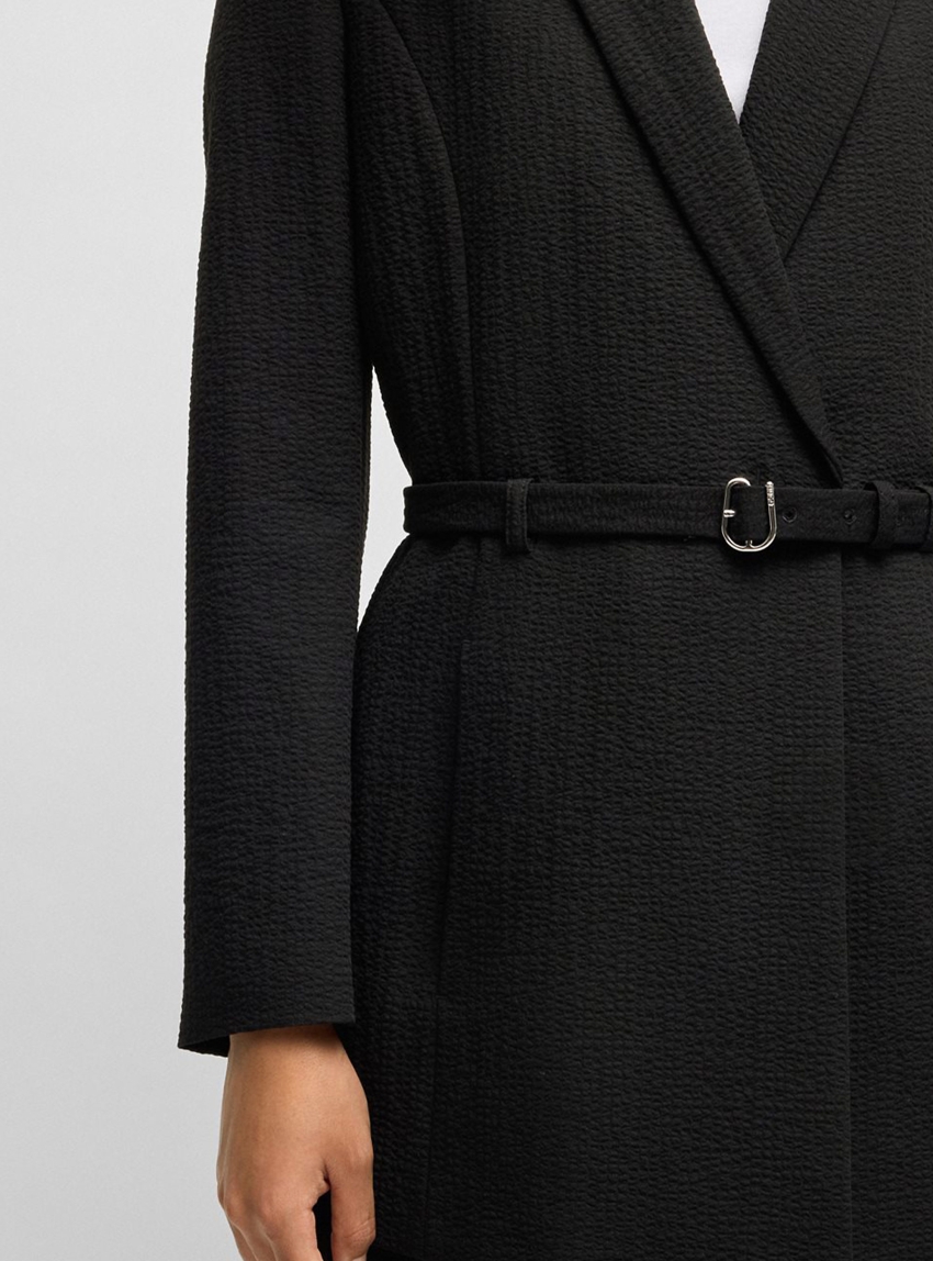 HUGO Regular-Fit Blazer In Seersucker Amelira - Black