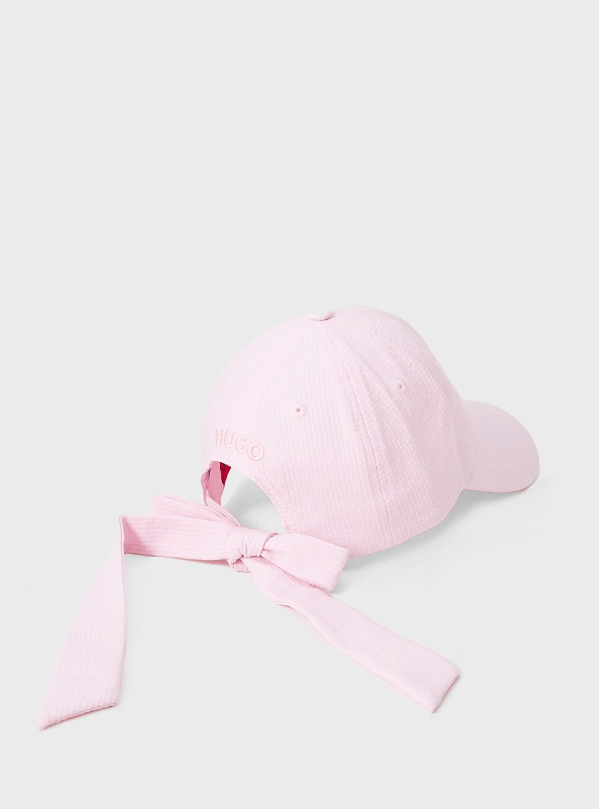 HUGO Cap Ally-BOW-Seersucker - Light Pink