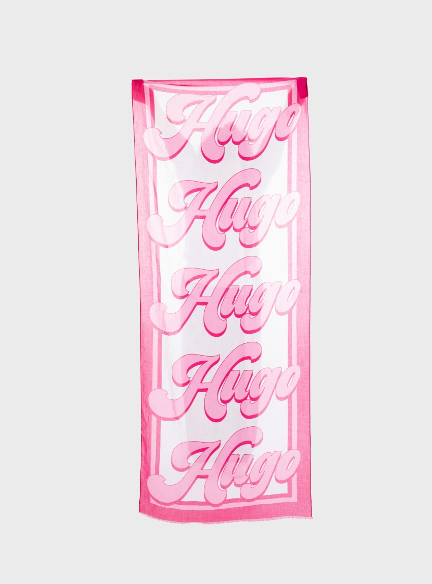 HUGO Logo Scarf Abelly_1 - Fuchsia