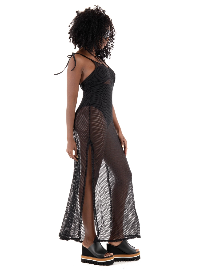 HUGO Mesh Beach DRESS - Black