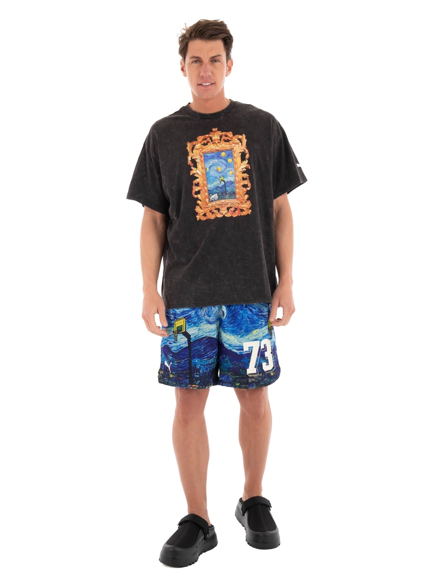 PUMA Dylan Exhibit 7" AOP Shorts - Blue