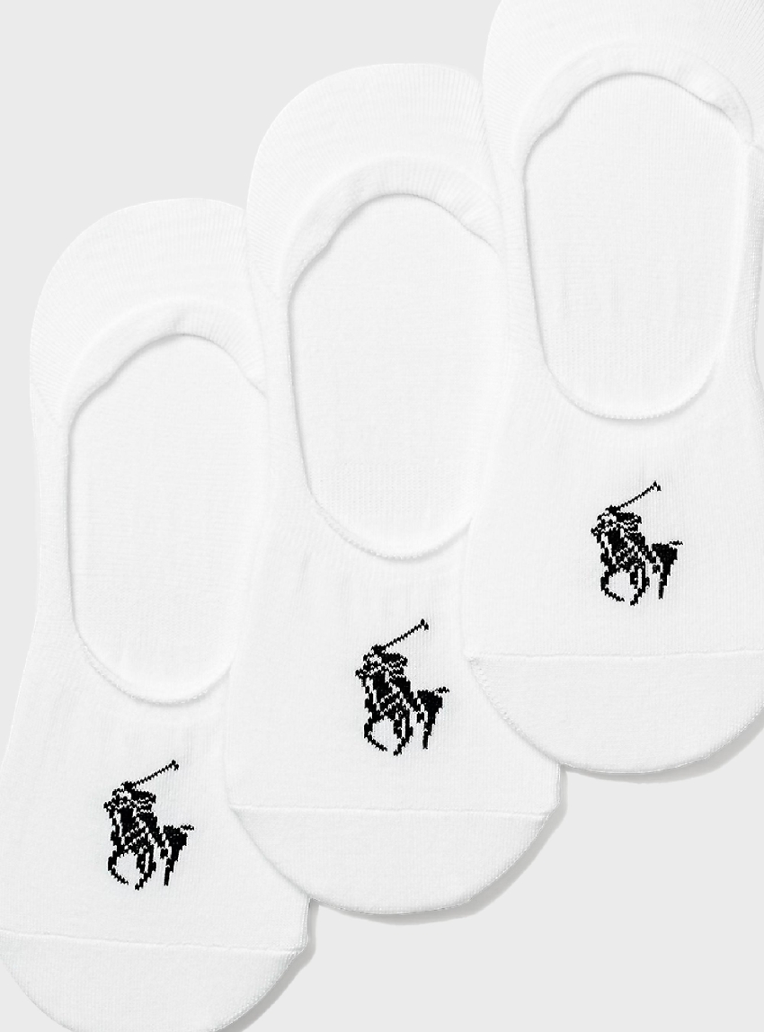 Polo Ralph Lauren Big Pony No-Show-Liner 3-Pack - White