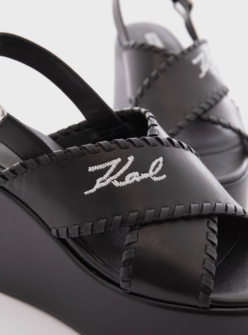 Karl Lagerfeld Whipstich Kross Strap Wendy - Black