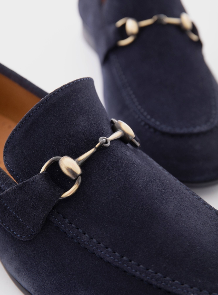 Phillippe Lang Buckle Loafers - Navy
