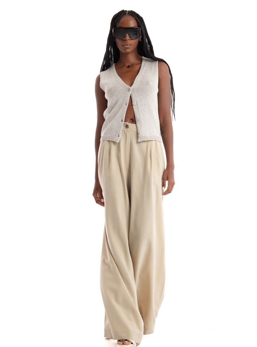 Black & Black  Trousers - Beige