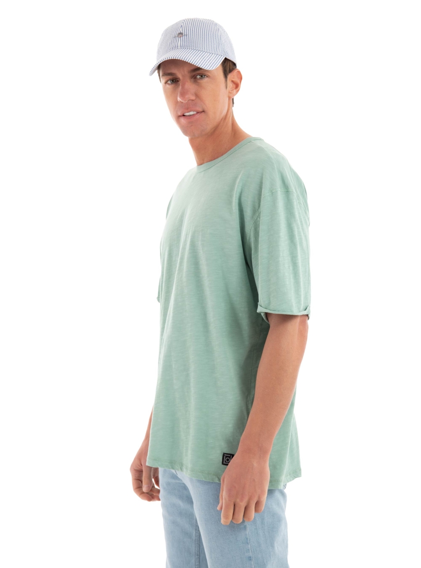 Dirty Laundry Oversized T-Shirt With Stitches - Pale Green