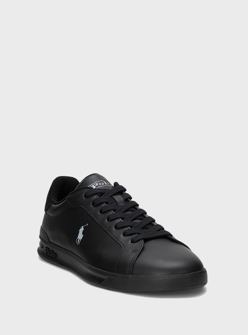 Polo Ralph Lauren Heritage Court Ii Leather Trainer - Black
