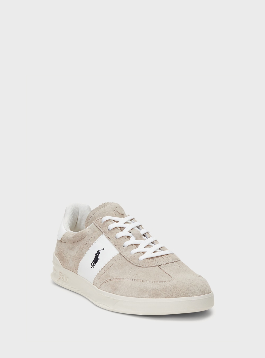 Polo Ralph Lauren Heritage Aera Suede Trainers - Ecru