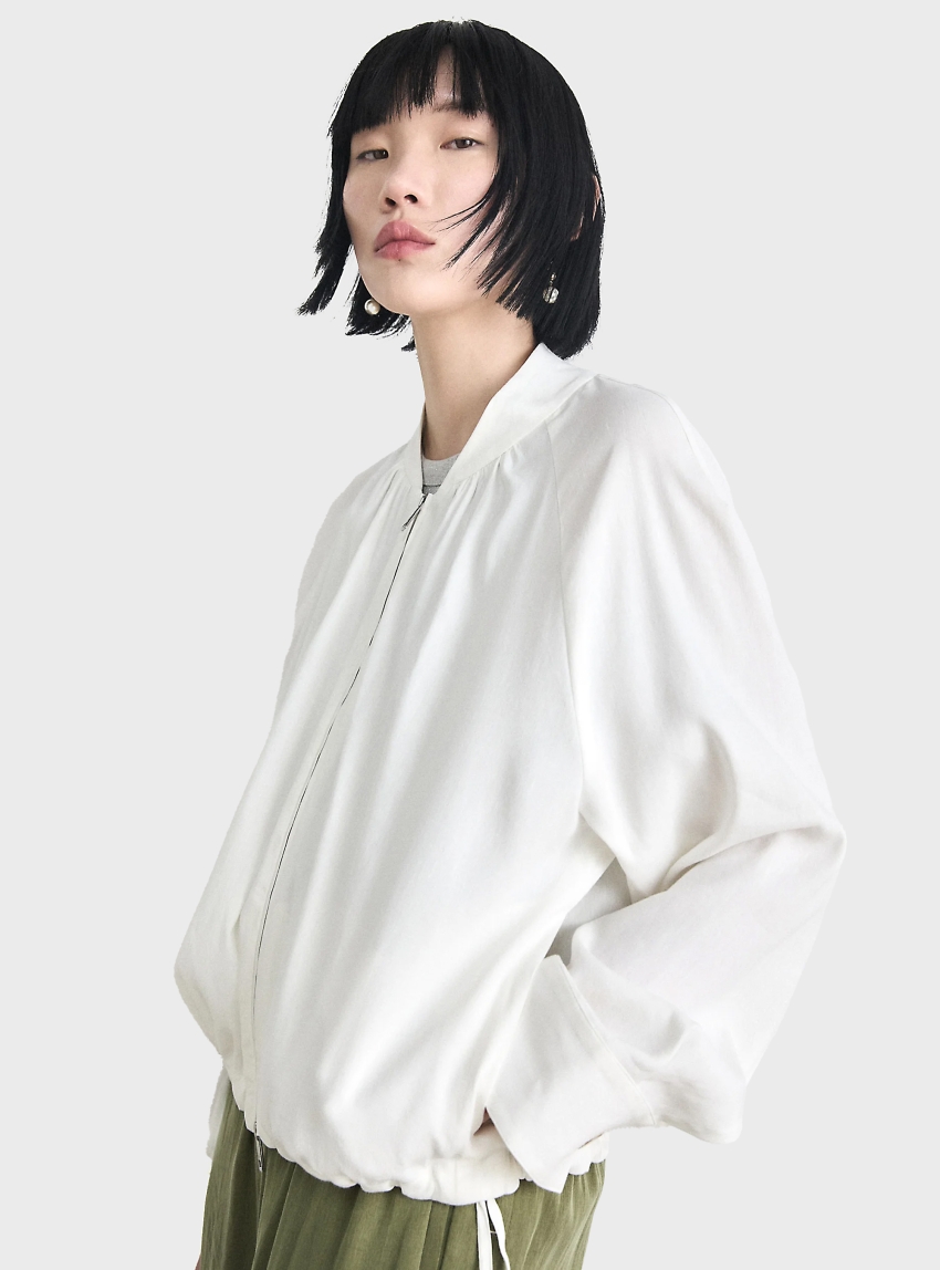 BOSS Relaxed Fit Linen Blend Jacket Jalpes - White