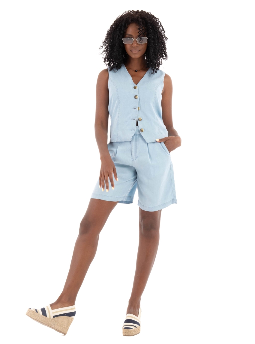 Only Iris Charis Vest - Light Aged Denim