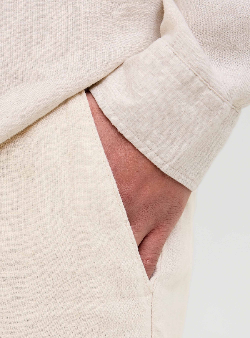 Jack & Jones Karl Lawrence Linen Chinos - Ecru