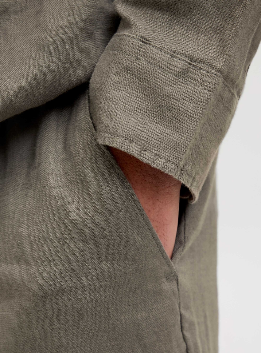 Jack & Jones Karl Lawrence Linen Chinos - Khaki