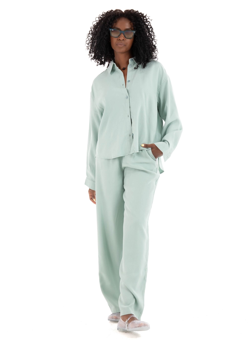 Only Aris High Waist Pull-Up Pants - Light Aquamarine