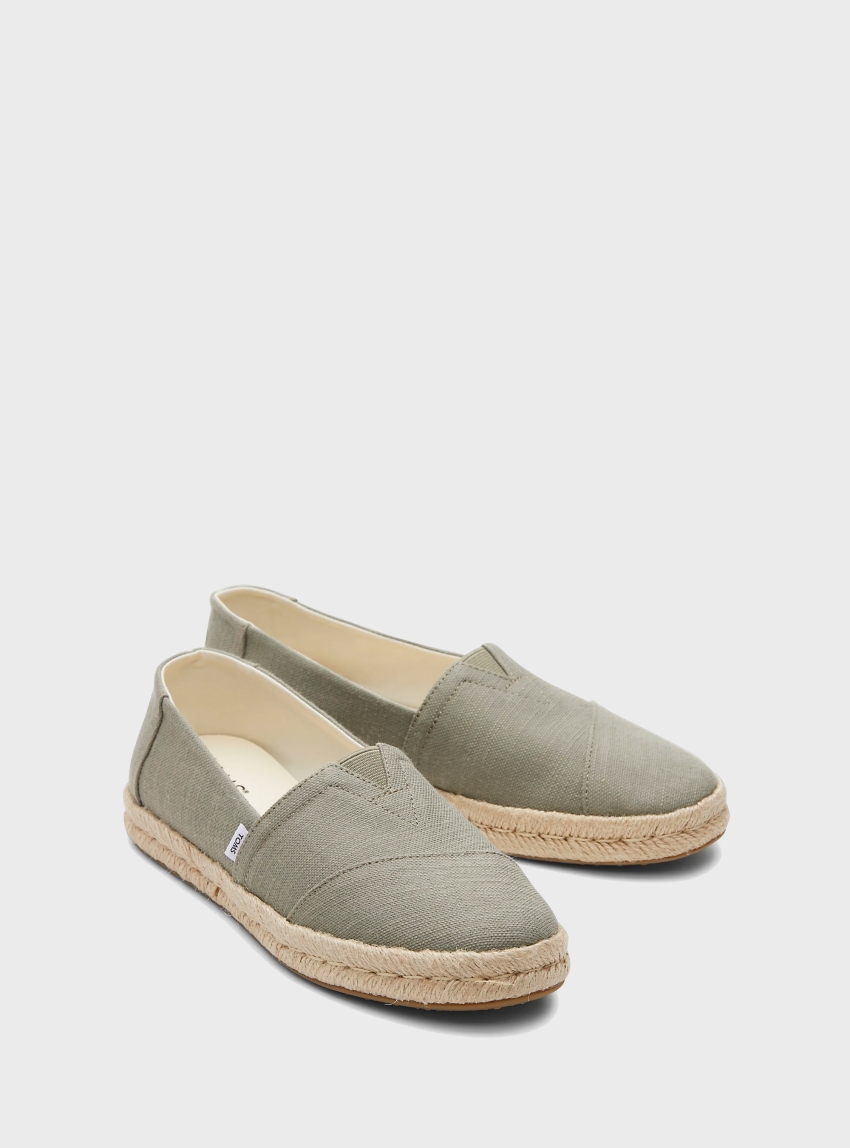 Toms Recycled Cotton Slubby Woven Alpargata Rope 2.0 Espadrilles - Olive 