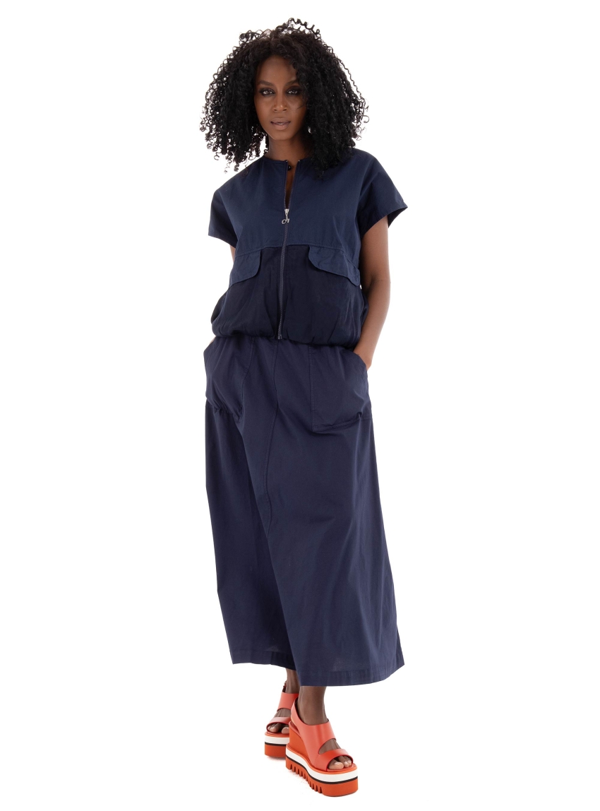 Deha Satin & Poplin Gilet - Blue