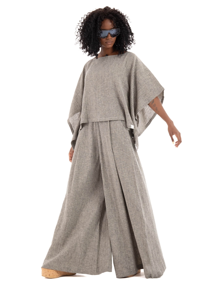 Ioanna Kourbela Linen Touch' Top - Grey