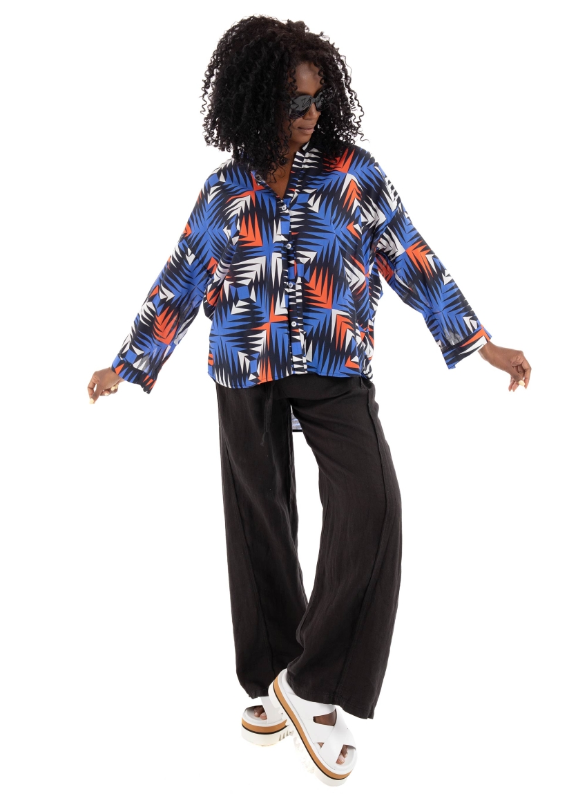 Black & Black  Linen Pants - Black