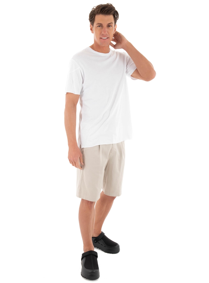 Dirty Laundry Pleated Bermuda - Light Beige