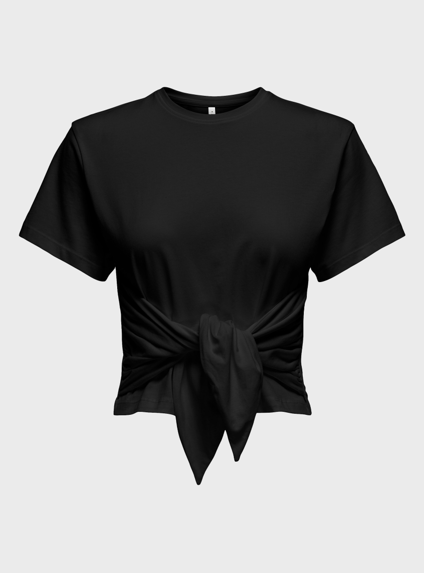 Only Will Tie Top - Black