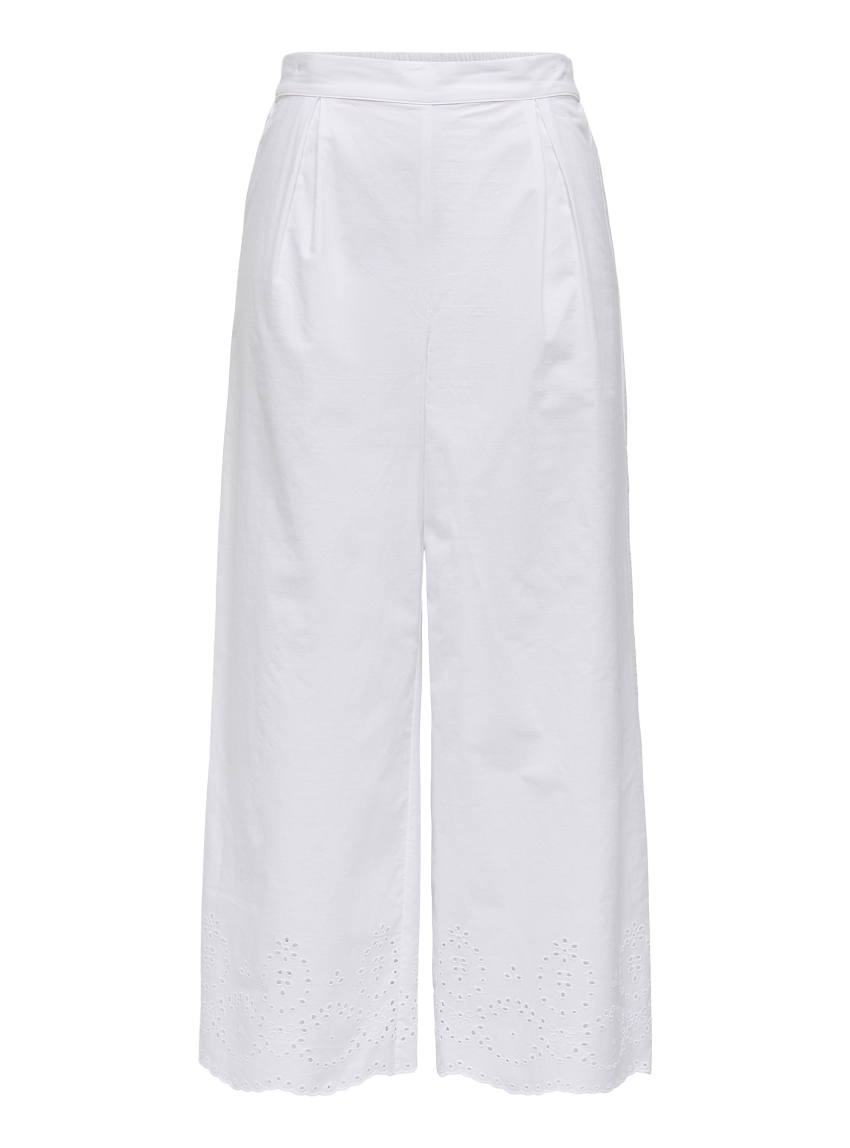 Only Roxanne High Waist Long Culotte Pants - White