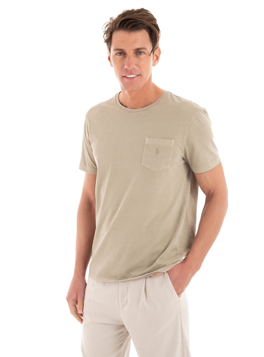 Polo Ralph Lauren Custom Slim Mineral-Dyed Pocket T-Shirt - Olive 
