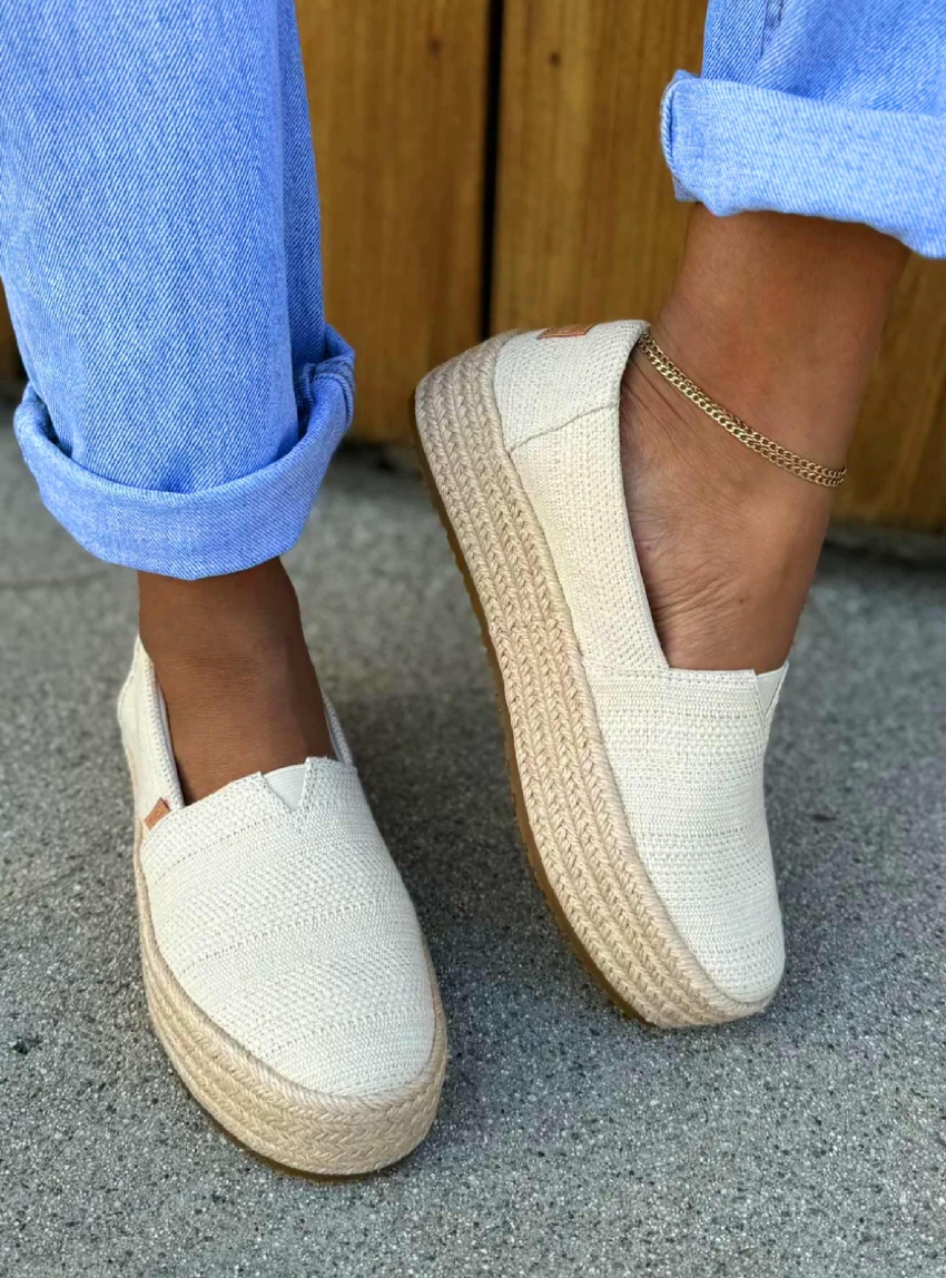 Toms Valencia Platform Espadrilles - Natural