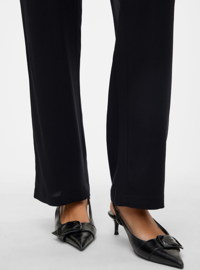Vero Moda Easy Joy Hw Wide Pants Wvn Ga - Black