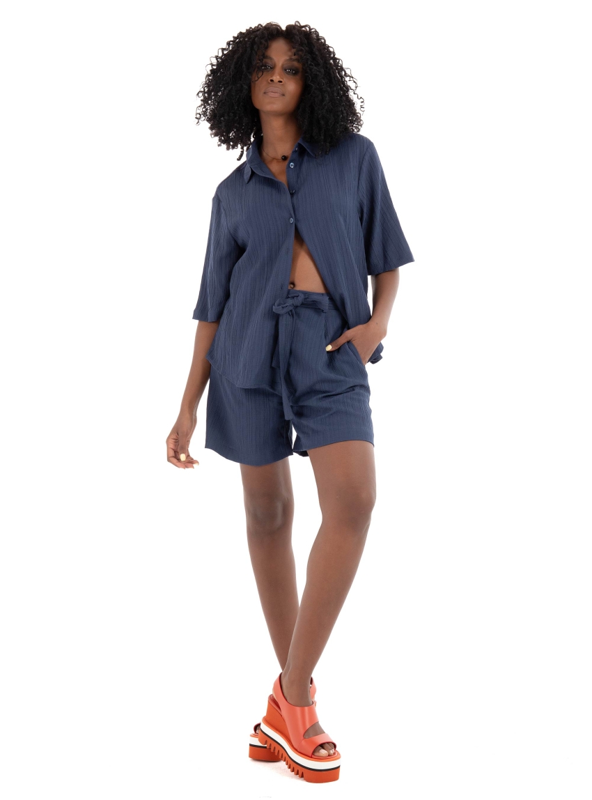 Vero Moda Aware Ricki High Waist Tie Shorts - Blue