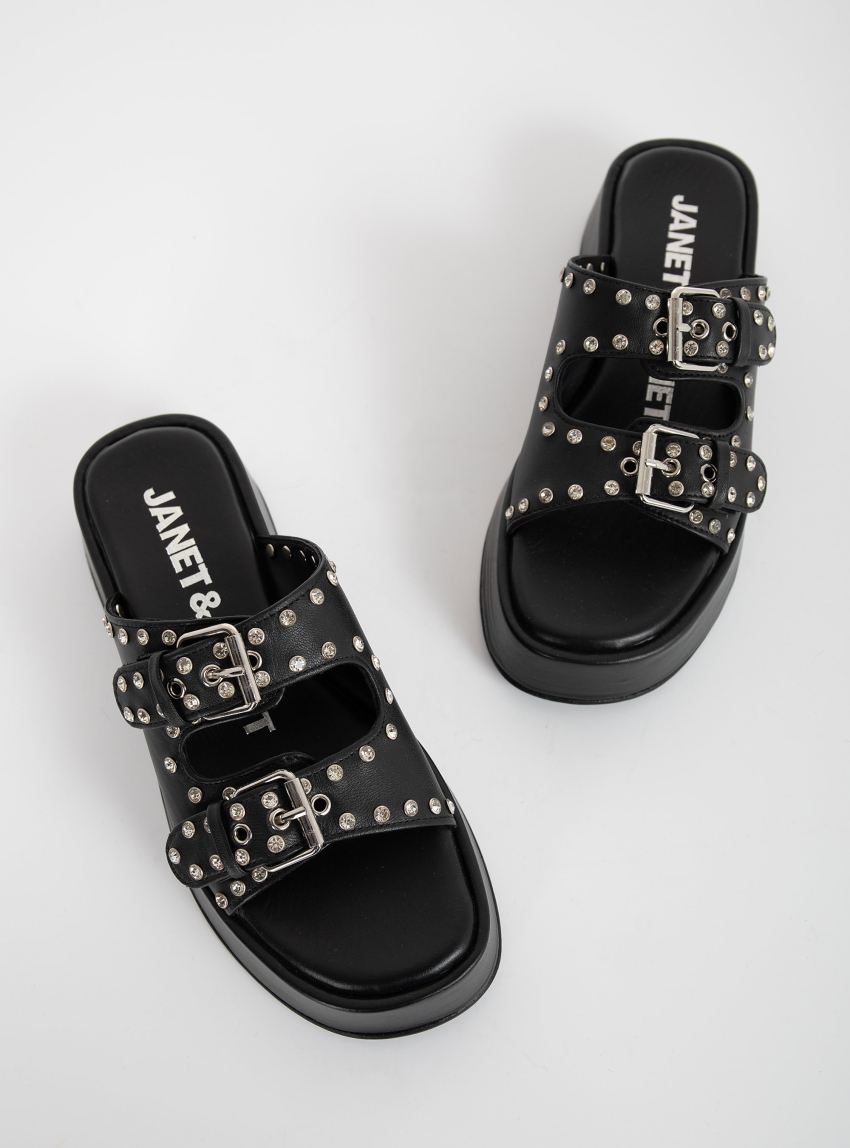 Janet & Janet Juliette Platform Sandals - Black