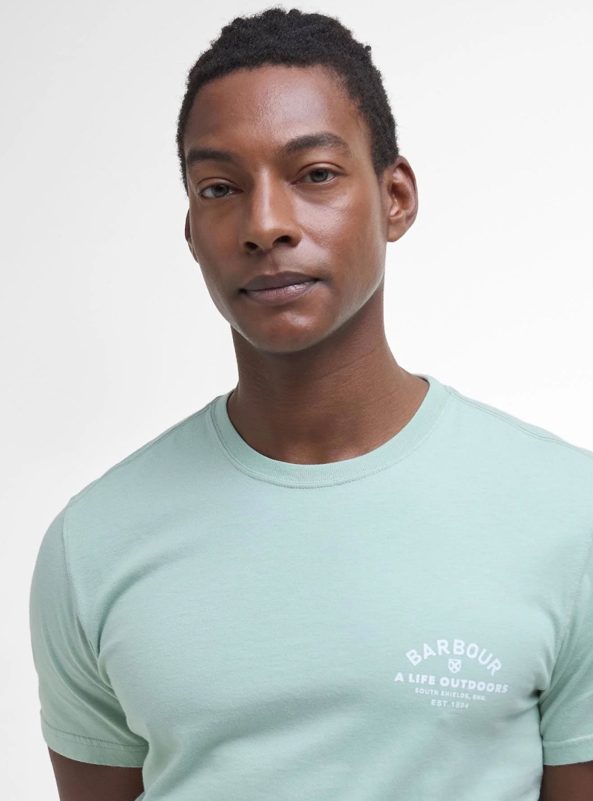 Barbour Cranmer Logo T-Shirt - Light Aquamarine