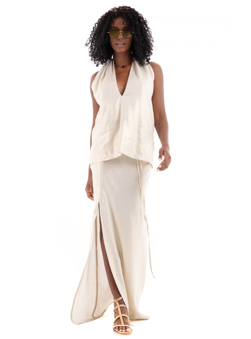 Black & Black  Skirt - Cream