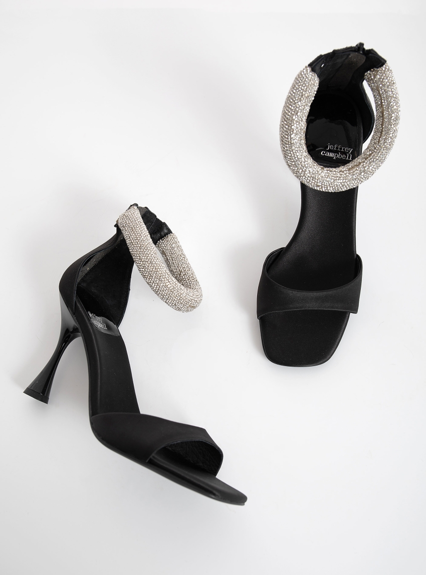 Jeffrey Campbell No Curfew Heel Sandals - Black