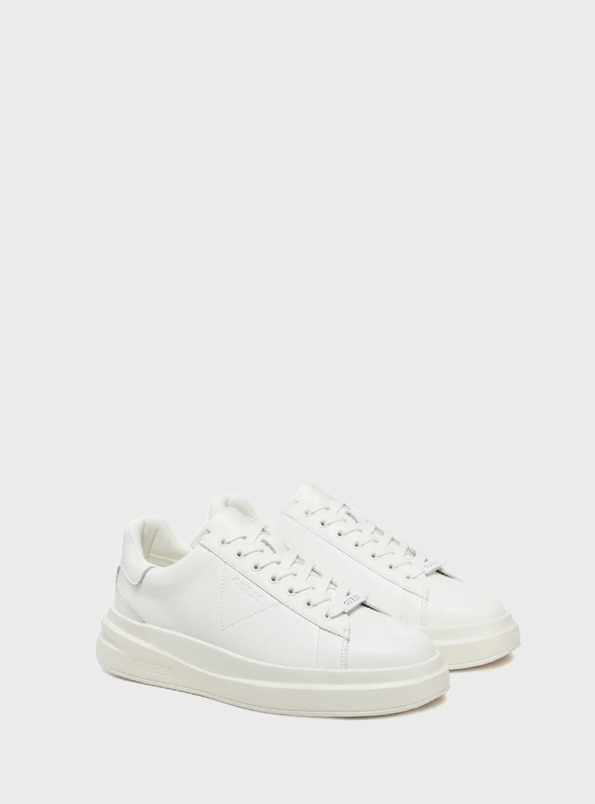 Guess Elba Leather-Blend Sneakers - White