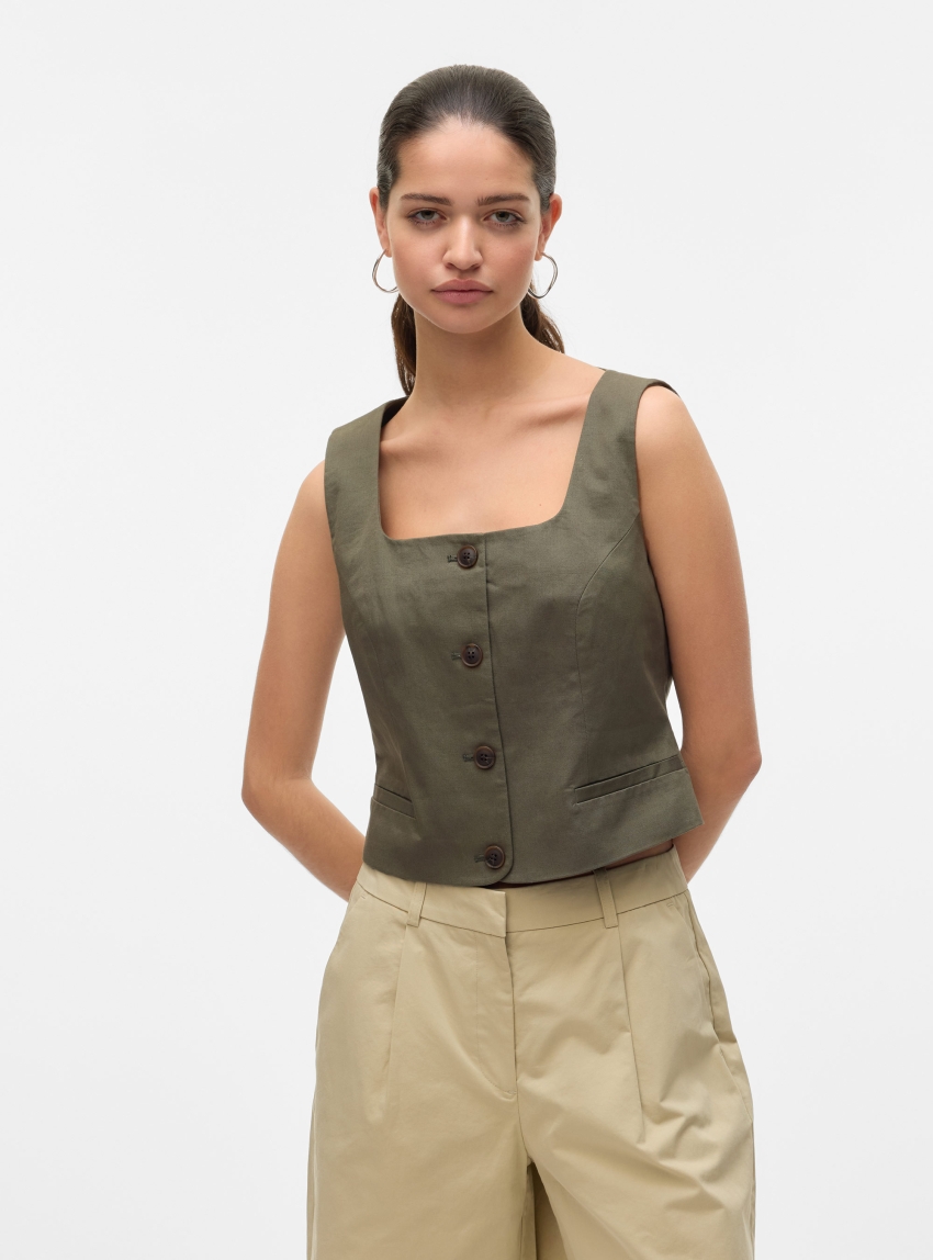 Vero Moda Chira Slevelless Top - Olive 