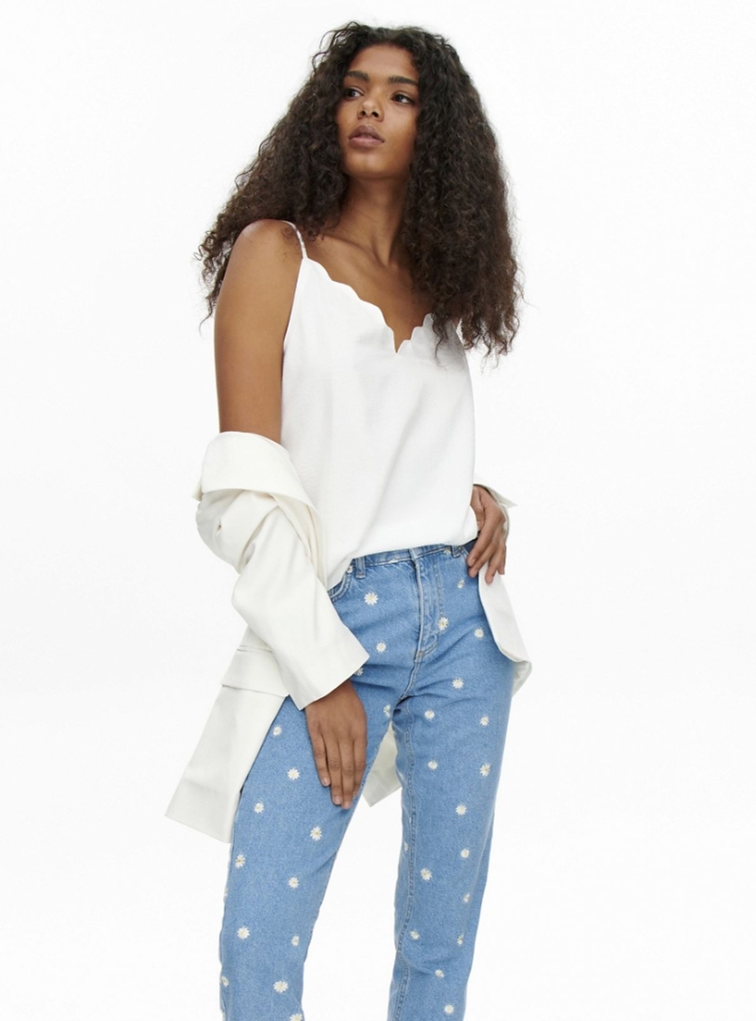 Only Debbie Singlet Top - White