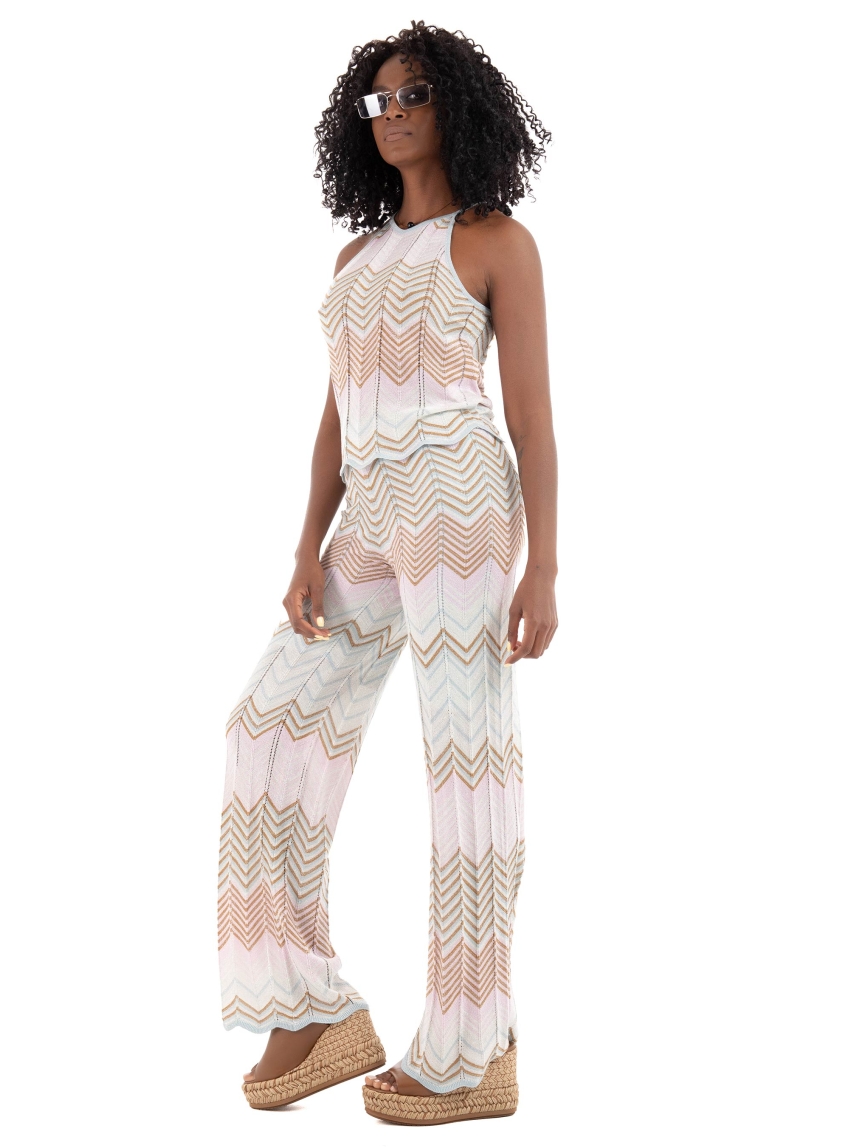 Only Alvira Mid Waist Glitter Pants - Pale Pink