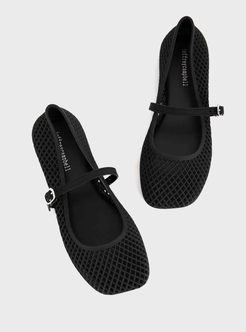 Jeffrey Campbell Jellies Breze Strap Flats - Black