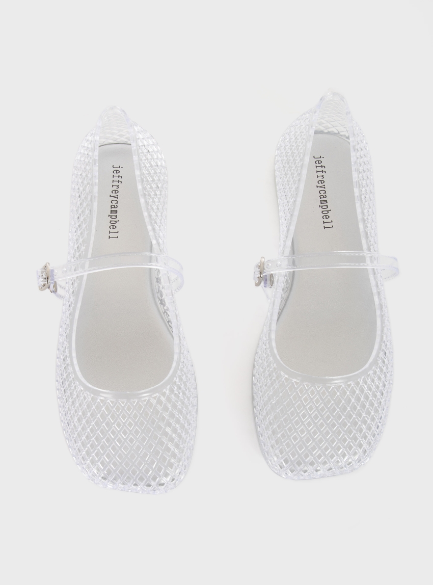 Jeffrey Campbell Jellies Breze Strap Flats - Clear