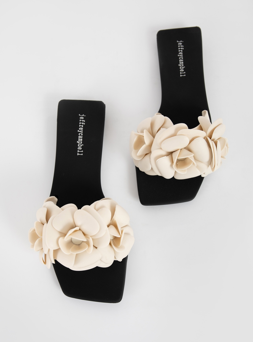 Jeffrey Campbell Jellies Floralee Sandals - Cream