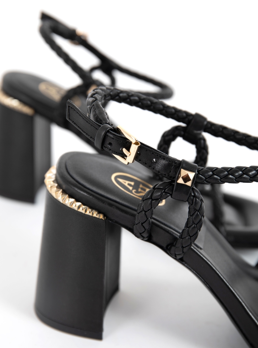 Ash Lola Heel Sandals - Black