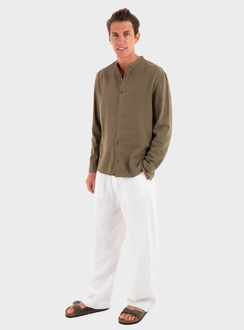 Gabba Sven Reg Lino Mand Shirt - Olive 