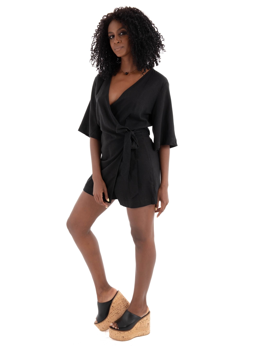 JJXX Breeze Summer 3/4 Playsuit - Black
