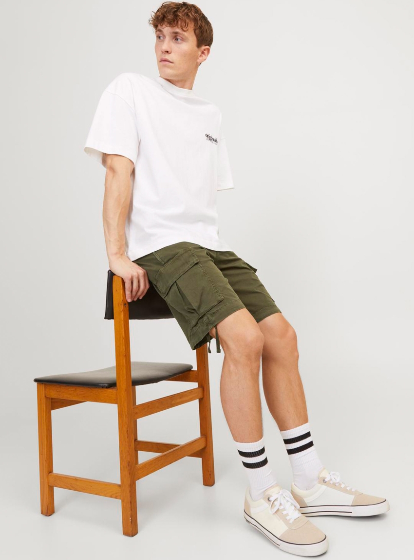 Jack & Jones Cole Tucker Cargo Shorts - Dark Olive Green