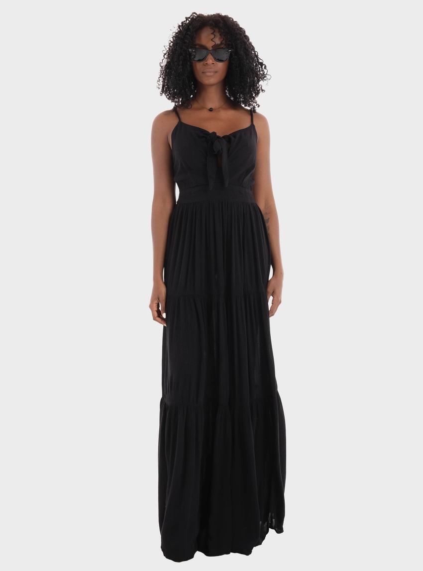Only Chiara Knot Long Dress - Black