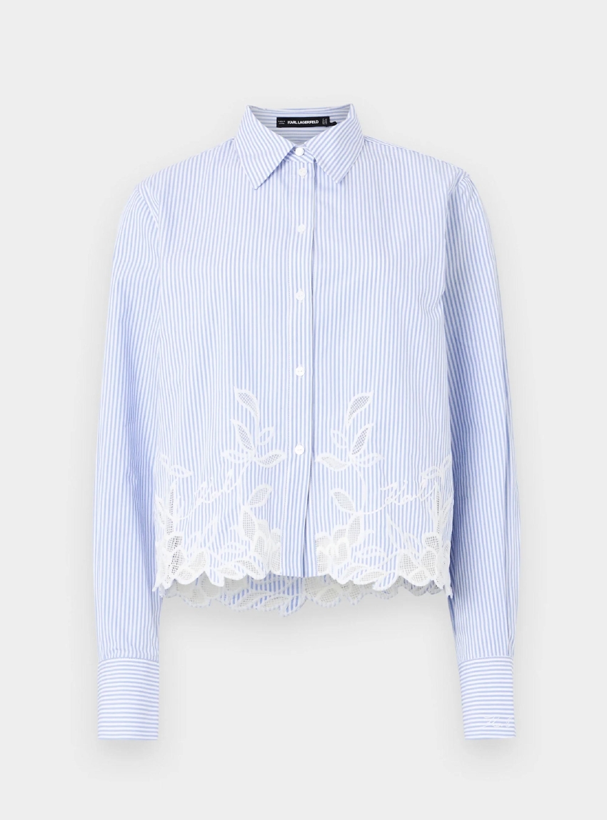 Karl Lagerfeld Embroidery Cut Out Blouse - Ultramarine